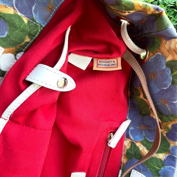 DOONEY & BOURKE Petunia Blue Leisure Shopper Tote Bag Floral Braided Top Handle - Picture 7 of 12